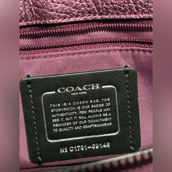 HP๐๐๐NWOT Coach Mercer Satchel 24 Metallic Stud Purse Star Rivets - Picture 16 of 16